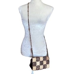 Handcrafted Thai Coconut Shell Bag Patchwork Boho Hippie Hawaiian Tropical